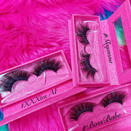 Inked Doll Cosmetics - #XXXTRA AF 5D DreamDoll-LUXE Lash *PINK GLITTER* Glam Magnet Case