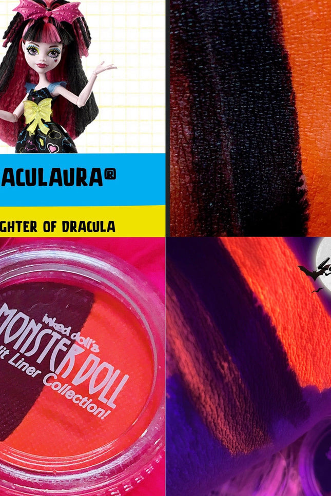 Inked Doll Cosmetics - (HUGE!) Monster Doll DRACULAURA *UV Neon/Pastel* Split Liner/Face/Body Paint
