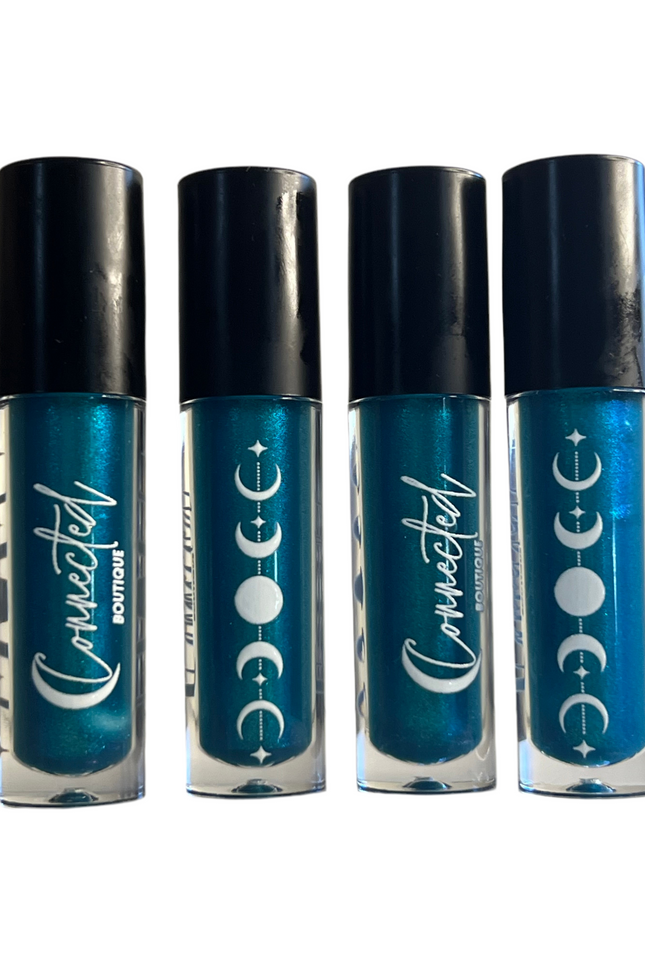 Connected Boutique - 80s- Turquoise Duochrome Lip Gloss – Vanilla‑Scented Cool Shine