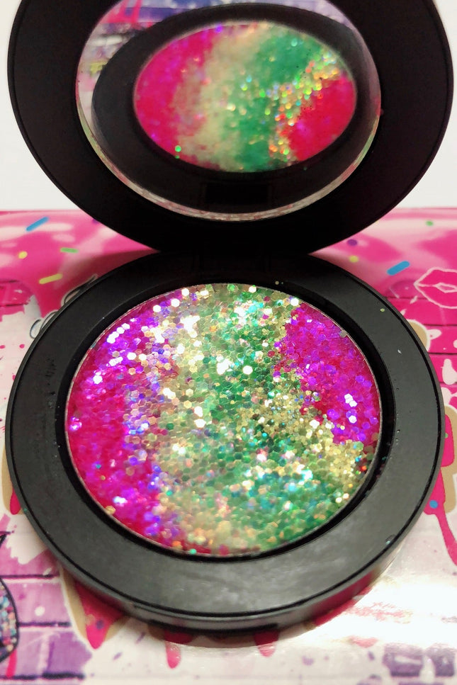 Inked Doll Cosmetics - *EDC (Electric Daisy Festival)* Metallic/Iridescent Duo Pressed Glitter!