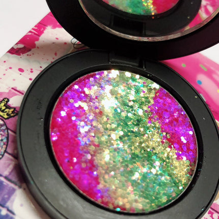 Inked Doll Cosmetics - *EDC (Electric Daisy Festival)* Metallic/Iridescent Duo Pressed Glitter!