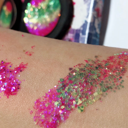 Inked Doll Cosmetics - *EDC (Electric Daisy Festival)* Metallic/Iridescent Duo Pressed Glitter!