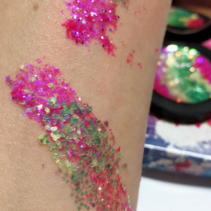 Inked Doll Cosmetics - *EDC (Electric Daisy Festival)* Metallic/Iridescent Duo Pressed Glitter!