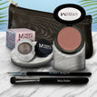 Pink Mocha - a neutral muddy pink with a golden gleam / Mischievous - Black with green and gold flecks