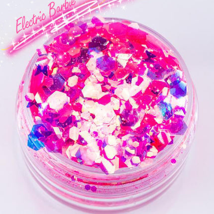 Inked Doll Cosmetics - ELECTRIC BARBIE *UV* Chunky Glamdoll Glitter Mix