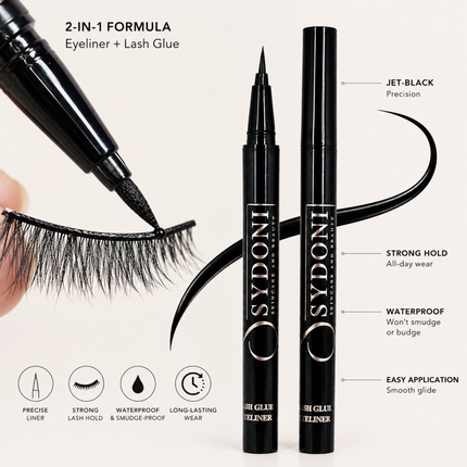 Sydoni - MOST LOVED! FELT TIP STRIP LASH GLUE and EYELINER IN ONE Net. Wt. 0.7 ml