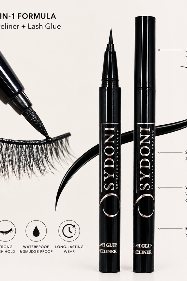 Sydoni - MOST LOVED! FELT TIP STRIP LASH GLUE and EYELINER IN ONE Net. Wt. 0.7 ml