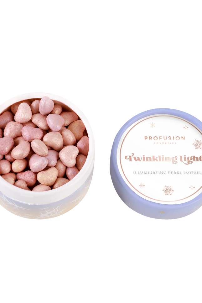Profusion Cosmetics - Frosted Snow Sparkle | Twinkling Lights Powder Puff Set