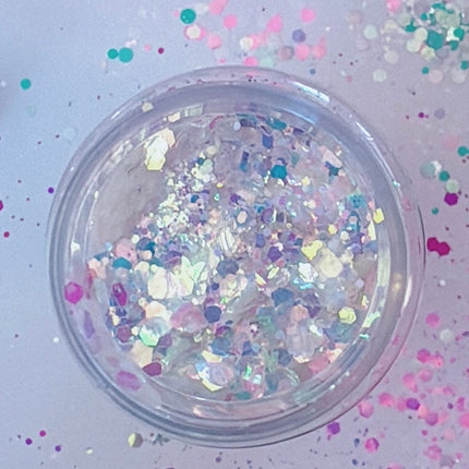 Inked Doll Cosmetics - POLAR-IZING (Ice Blue) Chunky Iridescent Glamdoll Glitter