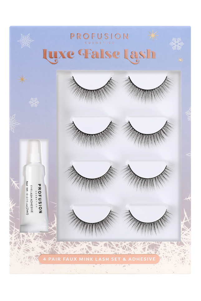 Profusion Cosmetics - Frosted Snow Sparkle | 4 Pair Luxe False Lash Set