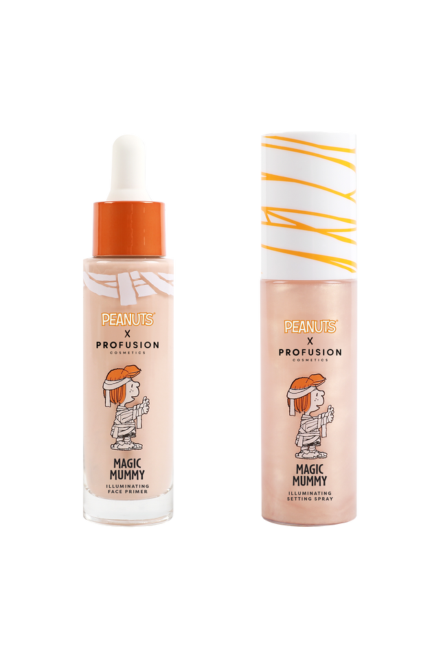 Profusion Cosmetics - Peanuts Halloween | Magic Mummy Illuminating Face Primer & Setting Spray Set