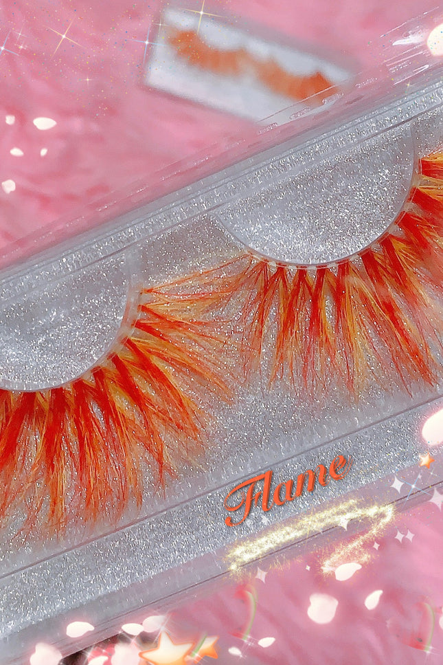 Inked Doll Cosmetics - *FLAME* (Orange/Red) DreamDoll Color Lashes!