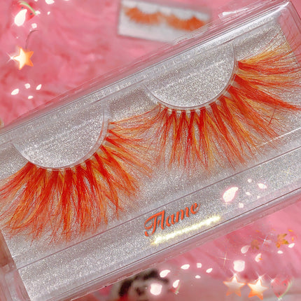 Inked Doll Cosmetics - *FLAME* (Orange/Red) DreamDoll Color Lashes!