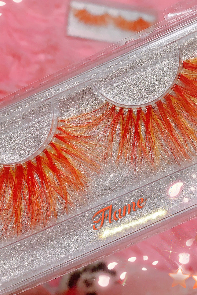 Inked Doll Cosmetics - *FLAME* (Orange/Red) DreamDoll Color Lashes!