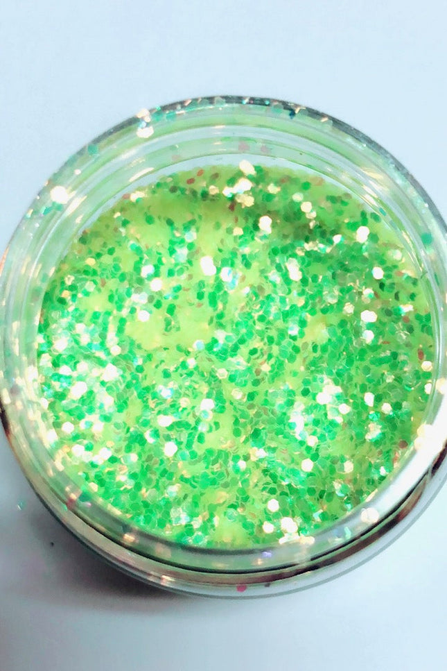 Inked Doll Cosmetics - ELECTRIC LIME! *UV* Chunky Iridescent Glamdoll Glitter