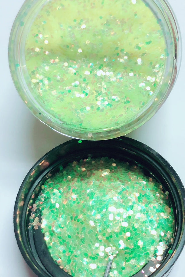 Inked Doll Cosmetics - ELECTRIC LIME! *UV* Chunky Iridescent Glamdoll Glitter