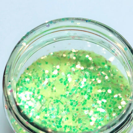 Inked Doll Cosmetics - ELECTRIC LIME! *UV* Chunky Iridescent Glamdoll Glitter