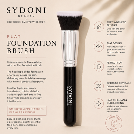 Sydoni - MOST LOVED! FLAT FOUNDATION BRUSH (SYNTHETIC HAIR)