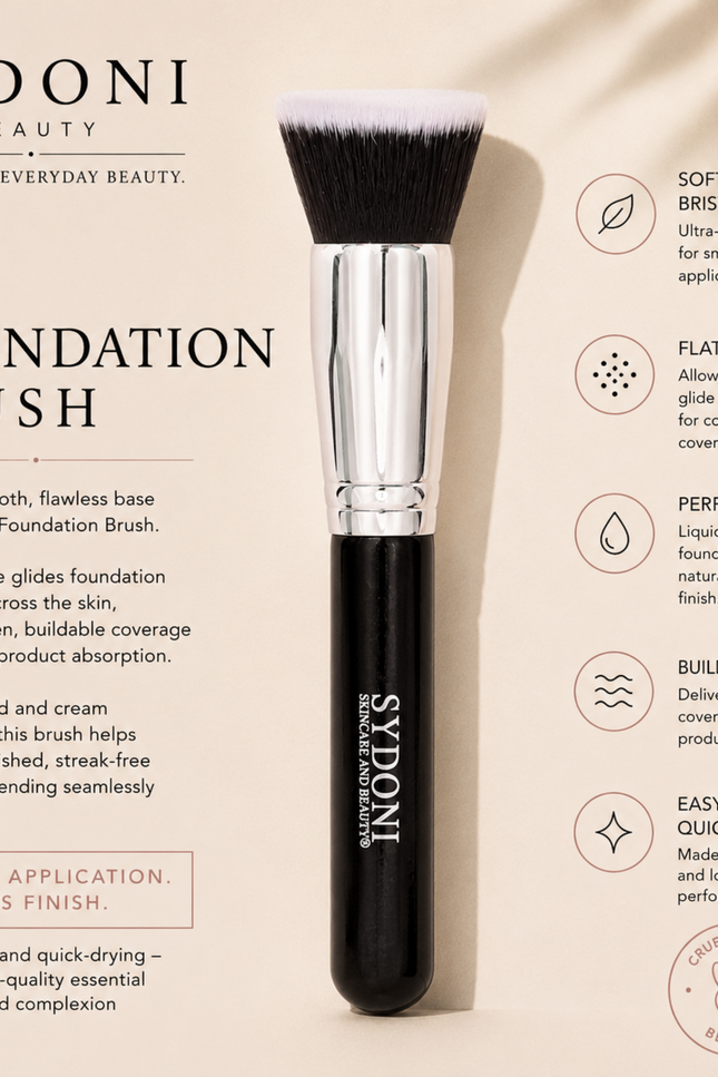 Sydoni - MOST LOVED! FLAT FOUNDATION BRUSH (SYNTHETIC HAIR)
