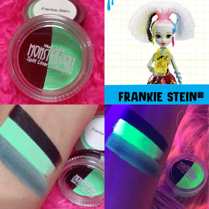 Inked Doll Cosmetics - (HUGE!) Monster Doll FRANKIE STEIN *UV Neon Pastel* SPLIT LINER/FACE/BODY PAINT!