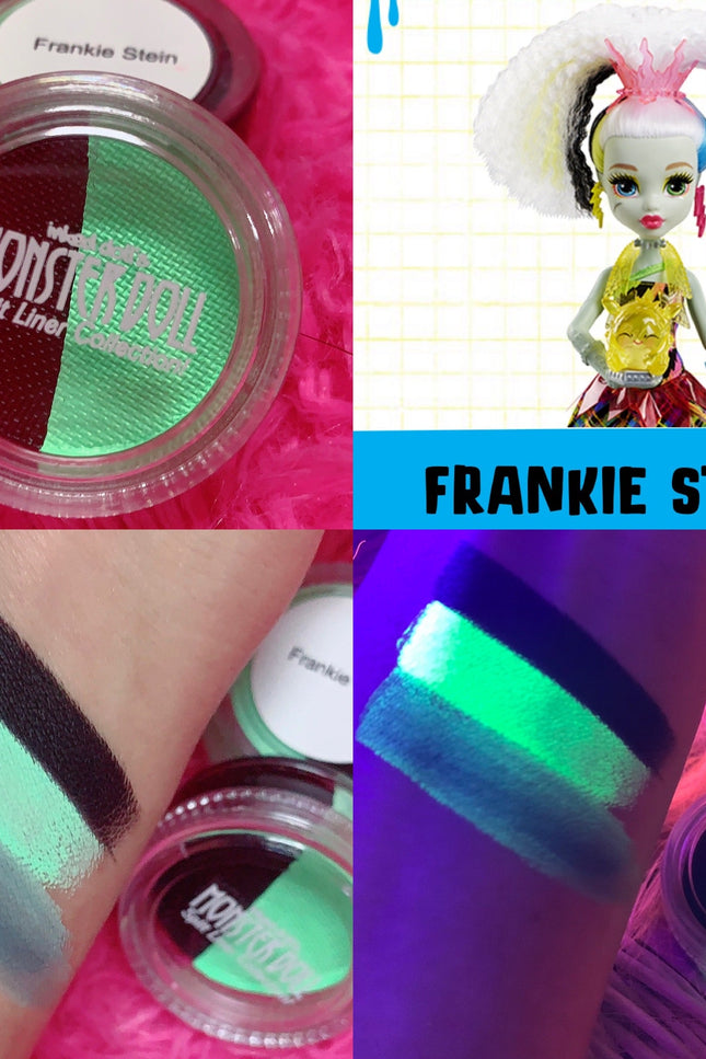 Inked Doll Cosmetics - (HUGE!) Monster Doll FRANKIE STEIN *UV Neon Pastel* SPLIT LINER/FACE/BODY PAINT!