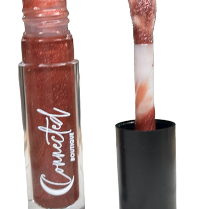 Connected Boutique - Brownie - Reddish Brown Lip Gloss – Warm Natural Finish