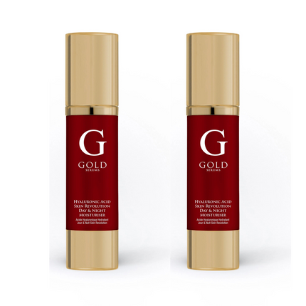 skinChemists US - Gold Serums Hyaluronic Acid Skin Revolution Day & Night Moisturiser 50ml Twin Value Savings Pack