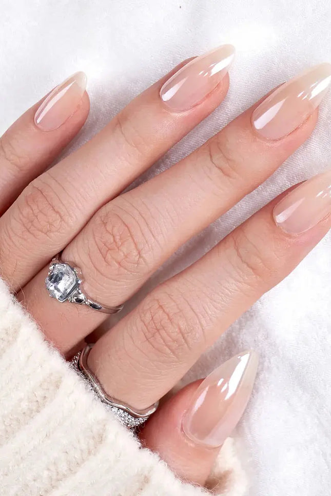 Nail Pop Studio - Mirror Glaze Almond Nails - Press On Nails | Long Lasting & Reusable