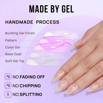 Nail Pop Studio - Mirror Glaze Almond Nails - Press On Nails | Long Lasting & Reusable