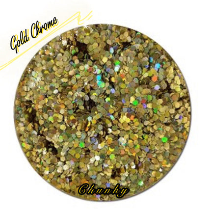 Inked Doll Cosmetics - GOLD CHROME (CHUNKY or FINE) Holographic Glamdoll Glitter