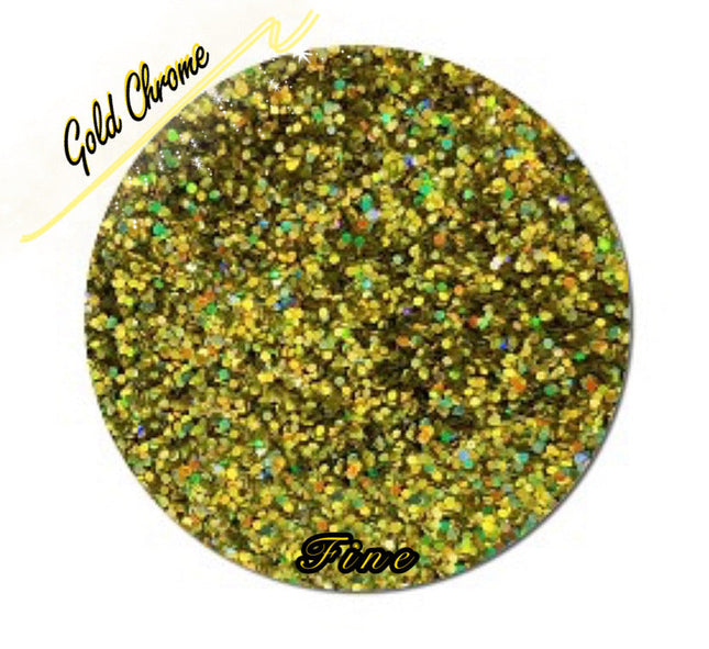 Inked Doll Cosmetics - GOLD CHROME (CHUNKY or FINE) Holographic Glamdoll Glitter