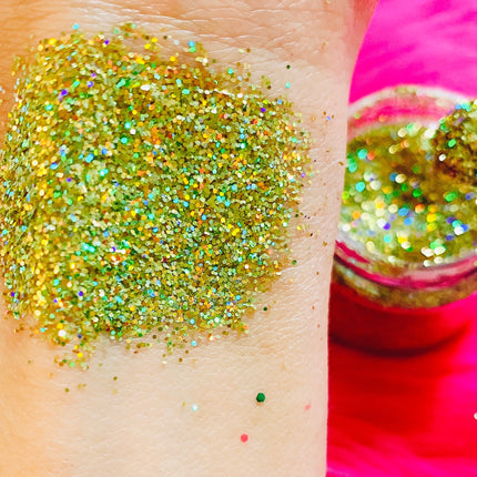 Inked Doll Cosmetics - GOLD CHROME (CHUNKY or FINE) Holographic Glamdoll Glitter