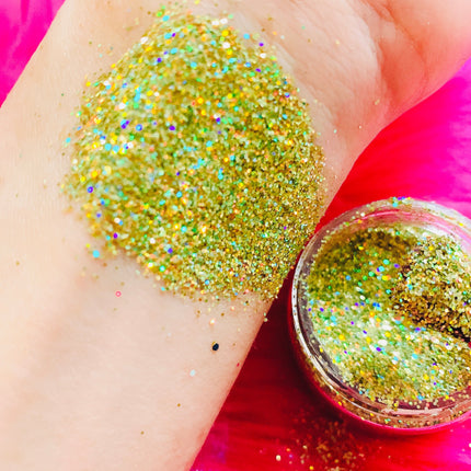 Inked Doll Cosmetics - GOLD CHROME (CHUNKY or FINE) Holographic Glamdoll Glitter