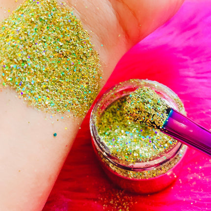 Inked Doll Cosmetics - GOLD CHROME (CHUNKY or FINE) Holographic Glamdoll Glitter