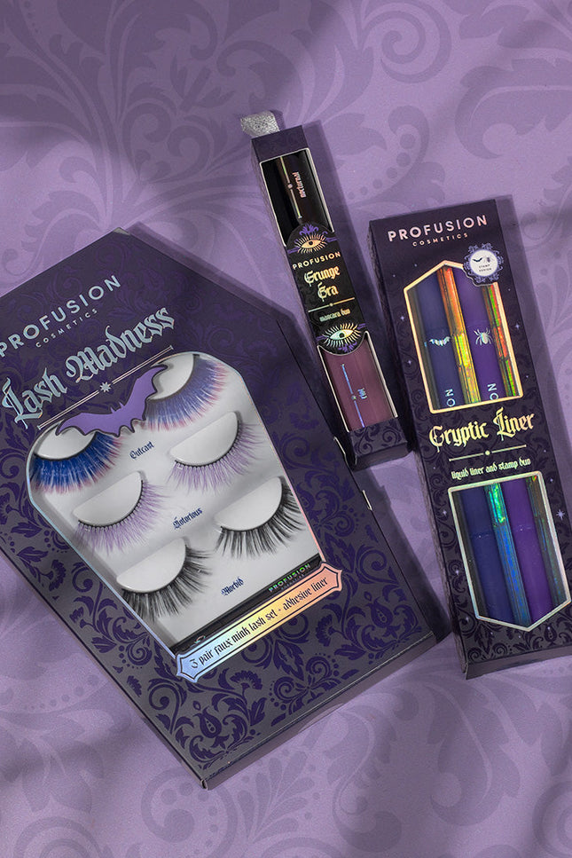 Profusion Cosmetics - Lash Madness-3 Pair Faux Mink Lash Set Adhesive