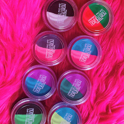 Inked Doll Cosmetics - (HUGE!) Monster Doll RIVER STYXX *UV Neon Pastel* SPLIT LINER/FACE/BODY PAINT
