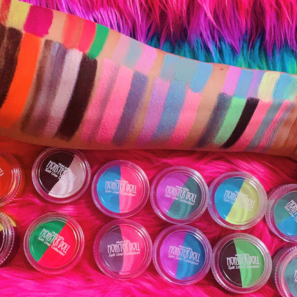 Inked Doll Cosmetics - (HUGE!) Monster Doll KIYOMI HAUNTERLY *UV Neon Pastel* SPLIT LINER/FACE/BODY PAINT