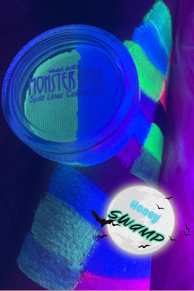 Inked Doll Cosmetics - (HUGE!) Monster Doll HONEY SWAMP *UV NEON PASTEL* Split Liner/Face/Body Paint