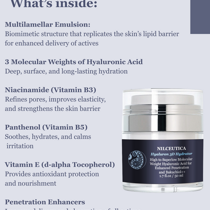 NILCEUTICA - Hyaluron 3D Hydrator Multi Lamellar Emulsion The Advanced Response Face and Neck Cream-Serum