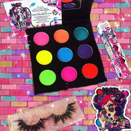 Inked Doll Cosmetics - ISSA MOOD!! 9 PC MINI *BLACKLIGHT* NEON PALETTE