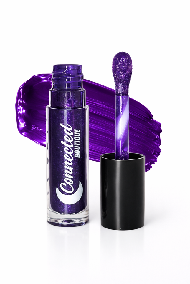 Connected Boutique - Tempted - Dark Purple Glitter Lip Gloss – Sparkle & Shine