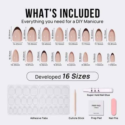 Nail Pop Studio - Mocha Muse Almond Nails - Press On Nails | Long Lasting & Reusable