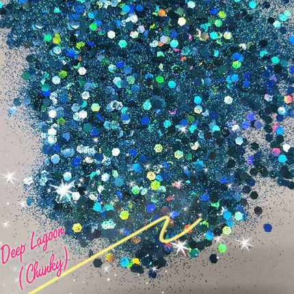 Inked Doll Cosmetics - DEEP LAGOON (CHUNKY or FINE) GlamDoll Glitter