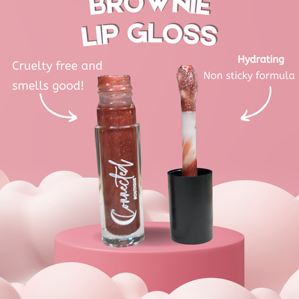 Connected Boutique - Brownie - Reddish Brown Lip Gloss – Warm Natural Finish