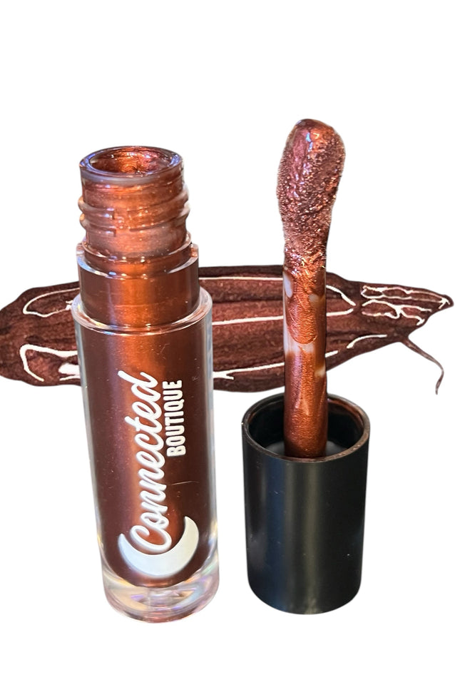Connected Boutique - Mocha- Chocolate brown Metallic Lip Gloss