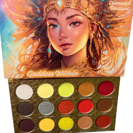 Connected Boutique - Goddess Within 15‑Shade Eyeshadow Palette – Bold Mattes & Luminous Shimmers