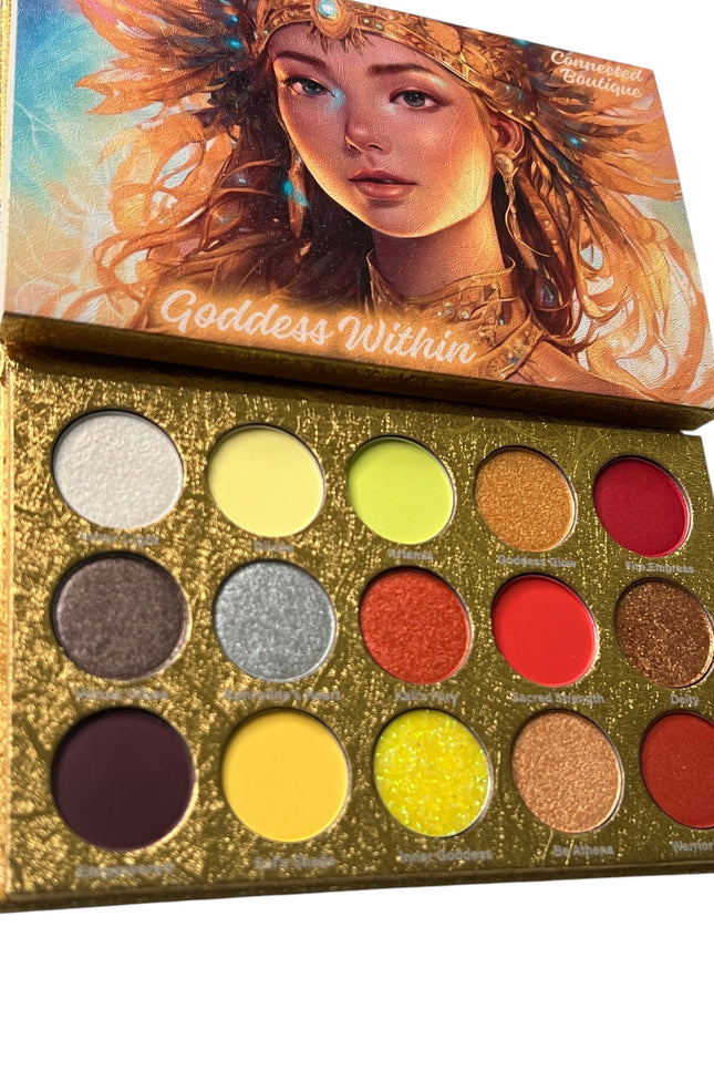 Connected Boutique - Goddess Within 15‑Shade Eyeshadow Palette – Bold Mattes & Luminous Shimmers