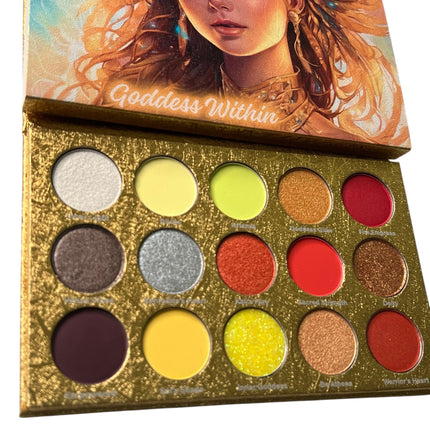 Connected Boutique - Goddess Within 15‑Shade Eyeshadow Palette – Bold Mattes & Luminous Shimmers