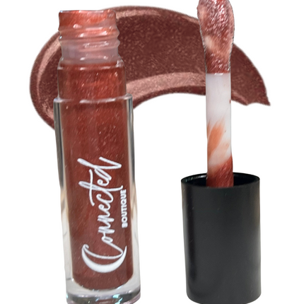 Connected Boutique - Brownie - Reddish Brown Lip Gloss – Warm Natural Finish