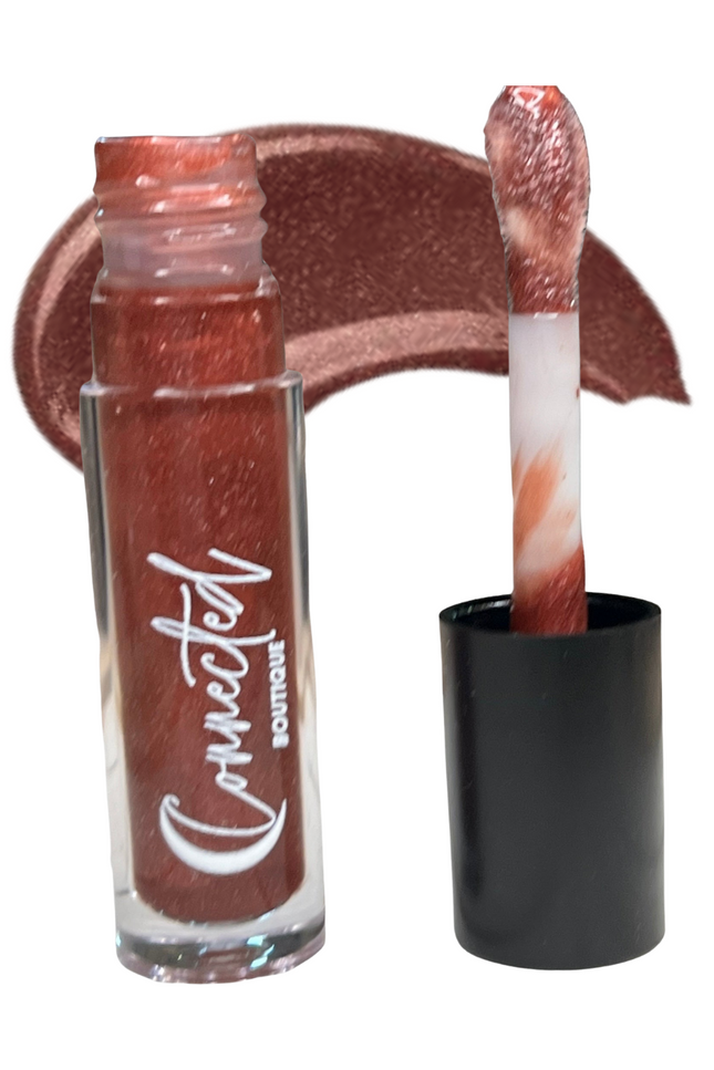 Connected Boutique - Brownie - Reddish Brown Lip Gloss – Warm Natural Finish